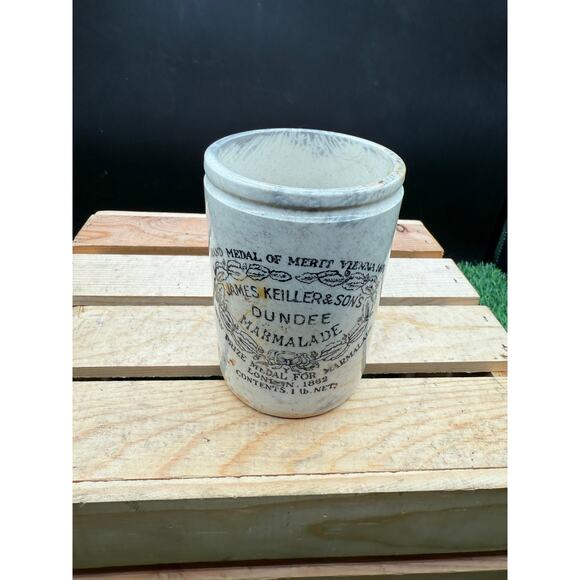 Antique James Keiller &Sons Dundee Marmalade Stoneware Jar-Prize 1862 - Picture 9 of 10